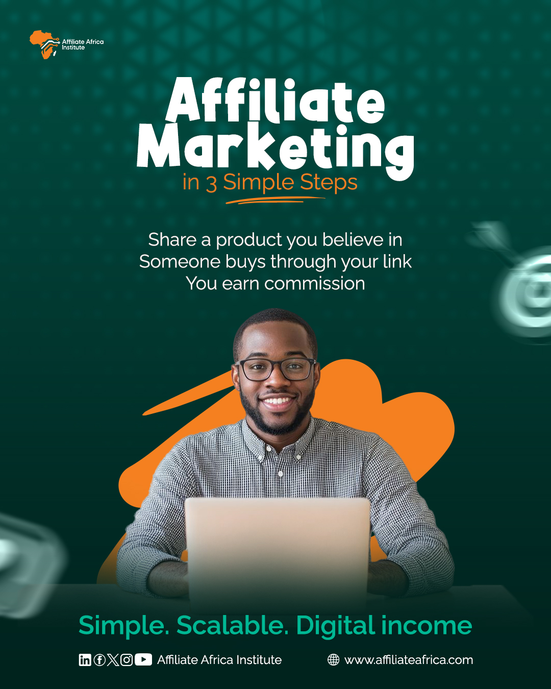 Affiliate Marketing in 3 Simple Steps: Share a product, someone buys, you earn commission